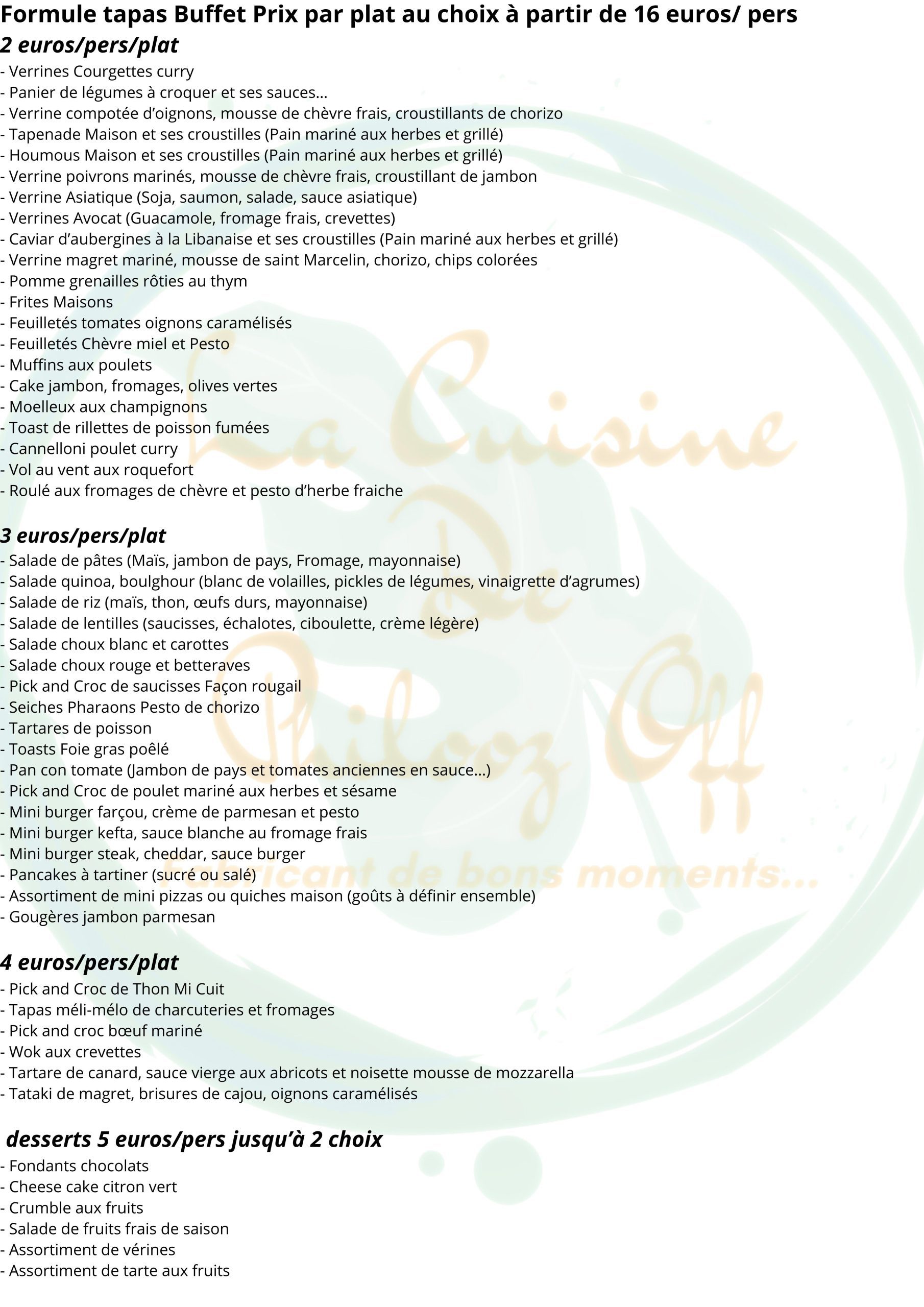2 buffet mariage traiteur gaillac